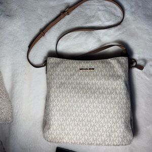 Michael Kors Cream and Beige Messenger Crossbody Bag